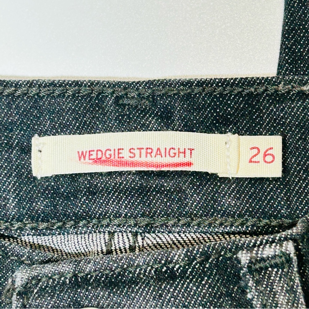 Levi's jeans Wedgie Buttonfly Straight leg jeans dark gray black women size 25 - Picture 3 of 11